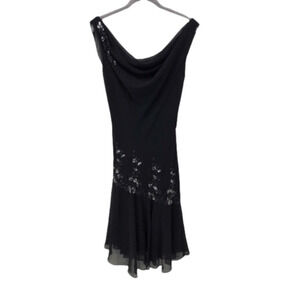 XSCAPE Beaded Cowl Dress